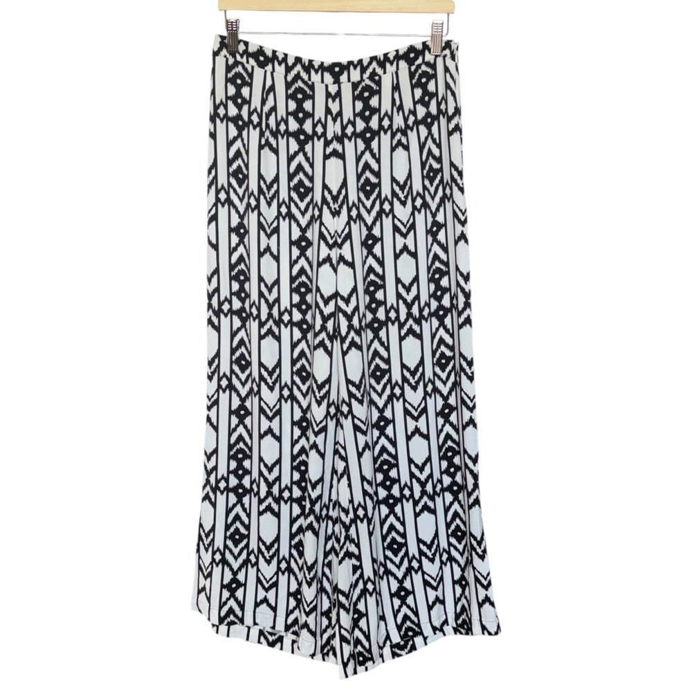 PHILOSOPHY Geometric Print Black and White Wide Leg Palazzo Pants Size 8 - Picture 3 of 9